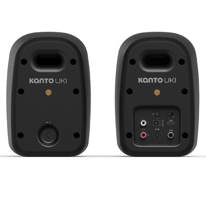 Kanto UKI 100W Desktop Speakers with Bluetooth, USB-C, Headphone out, Onyx (Matte Black), Pair