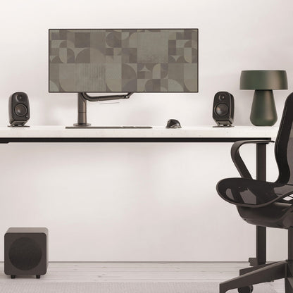 Kanto UKI 100W Desktop Speakers with Bluetooth, USB-C, Headphone out, Onyx (Matte Black), Pair