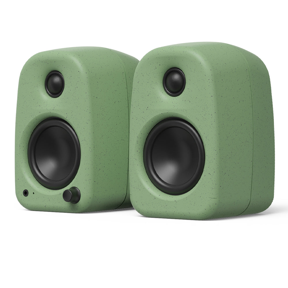 Kanto UKI 100W Desktop Speakers with Bluetooth, USB-C, Headphone out, Sage (Matte Green), Pair