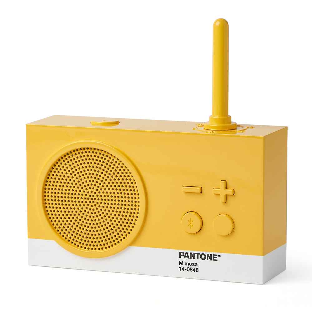 Lexon GIFT Set PANTONE - Includes Mino+ Mini Speaker, Flip Classic Clock, Mina M Lamp, Thykho 3  Speaker - Yellow