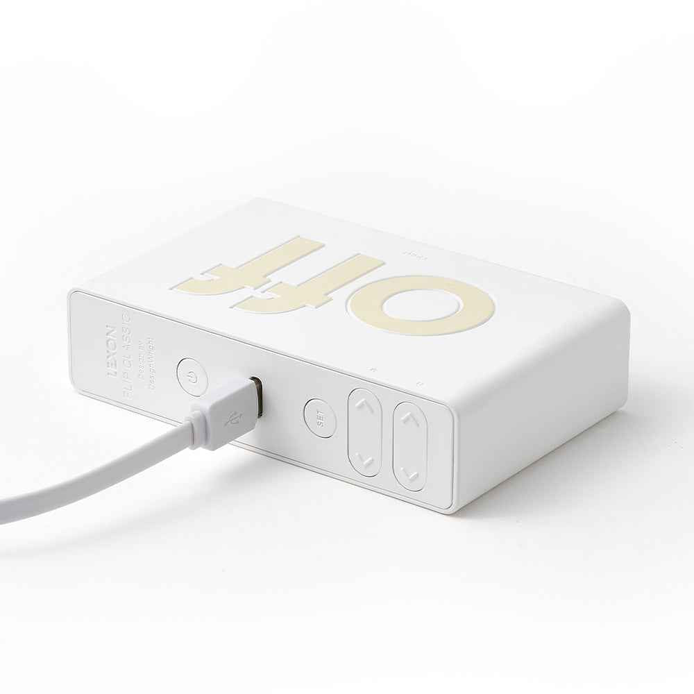 Lexon Flip Classic Reversible Alarm Clock - White