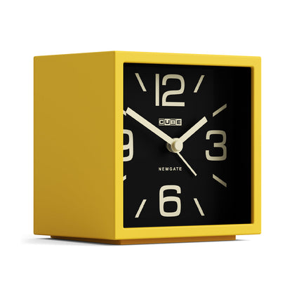 Newgate Cube Mantel Clock-Citrus Yellow