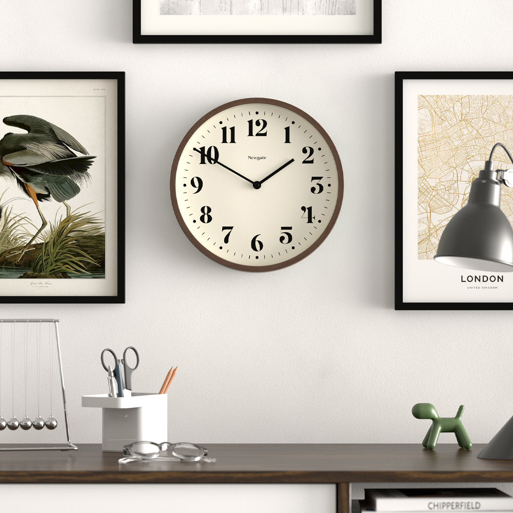 Newgate Number Four Theatre Wall Clock-Faux Dark Wood
