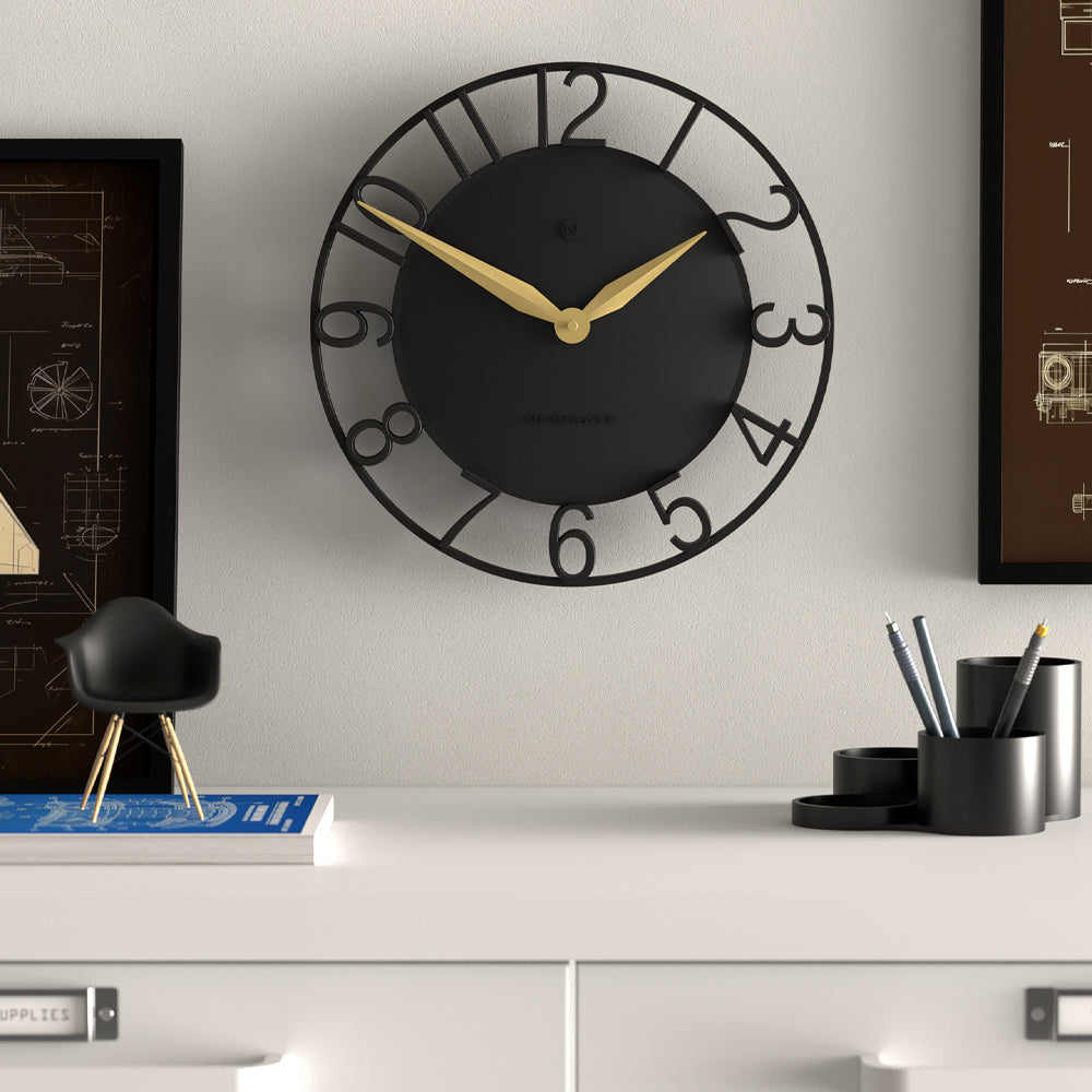 Newgate Time Traveller Wall Clock-Black