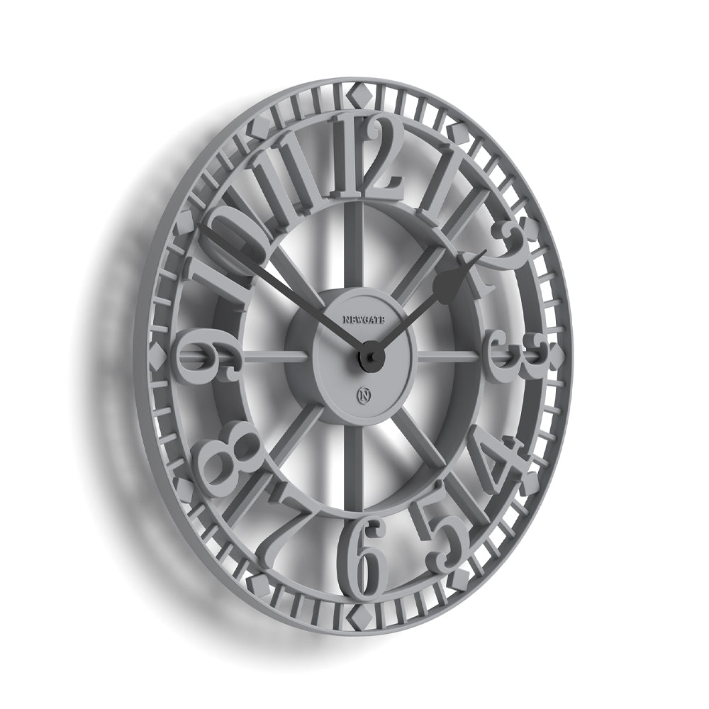 Newgate Warehouse Wall Clock-Clockwork Grey