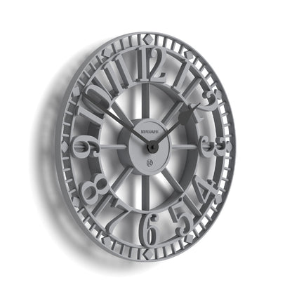 Newgate Warehouse Wall Clock-Clockwork Grey