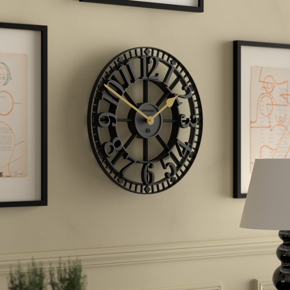 Newgate Warehouse Wall Clock-Black