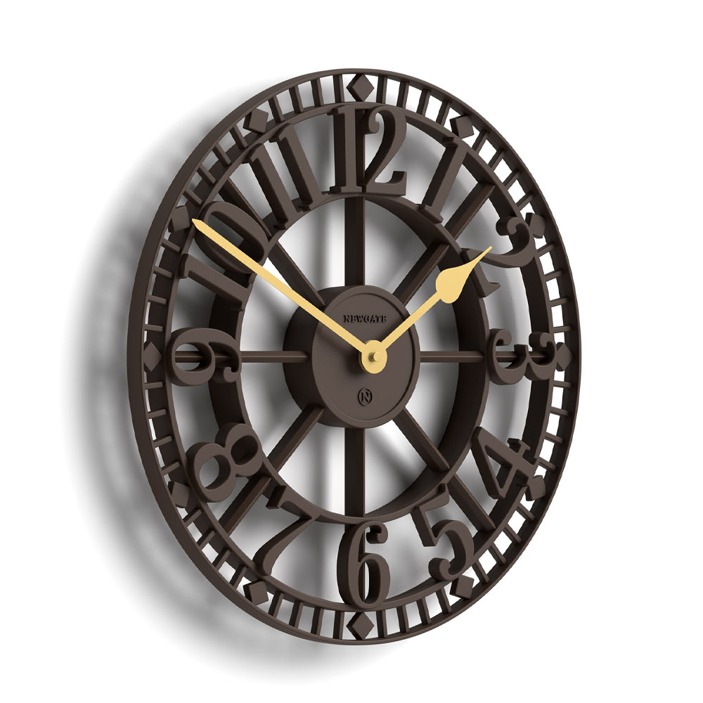 Newgate Warehouse Wall Clock-Mocha Brown