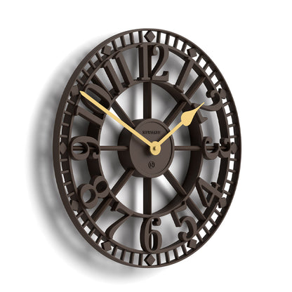 Newgate Warehouse Wall Clock-Mocha Brown