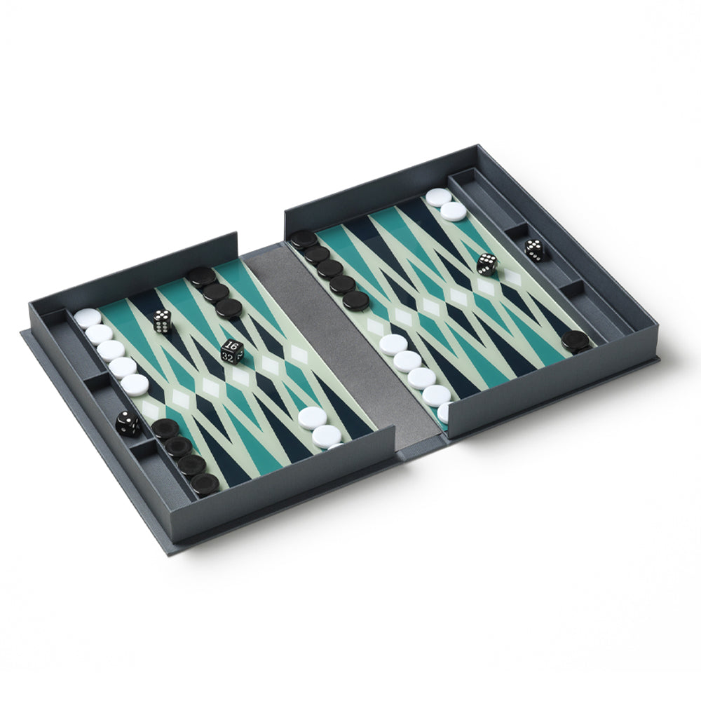 Printworks Classic Backgammon -Grey Blue