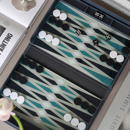 Printworks Classic Backgammon -Grey Blue