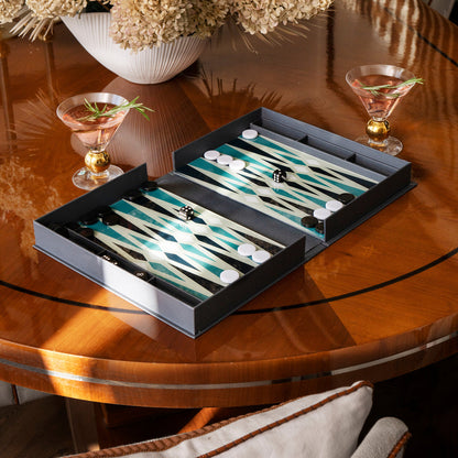 Printworks Classic Backgammon -Grey Blue