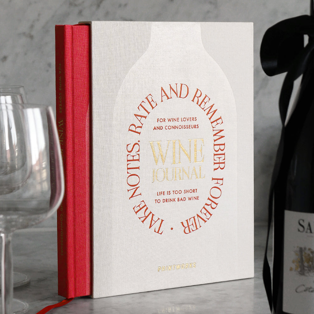 Printworks Wine Tasting Journal-Beige Red