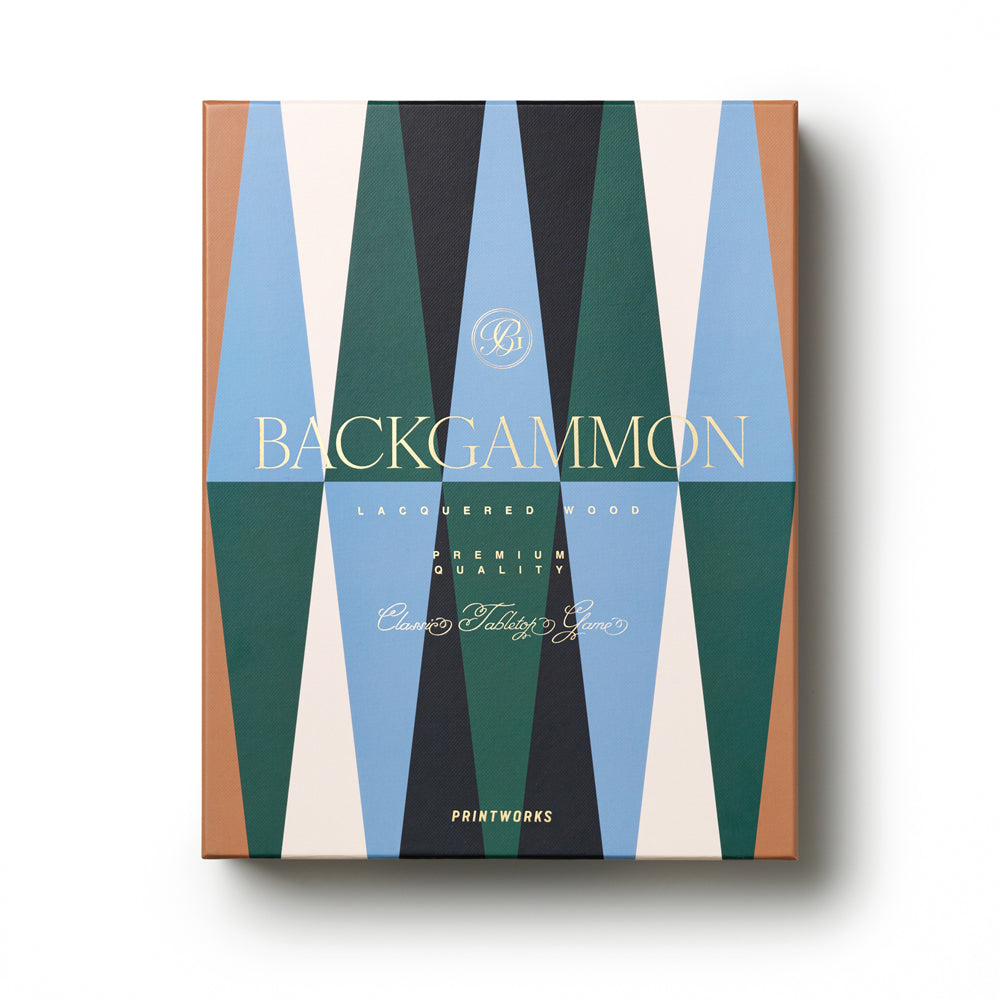 Printworks Lacquered Backgammon-Blue