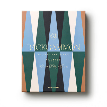 Printworks Lacquered Backgammon-Blue