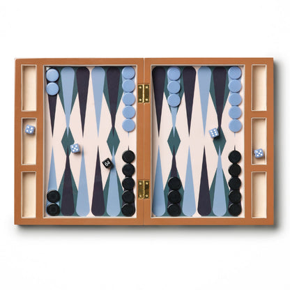 Printworks Lacquered Backgammon-Blue