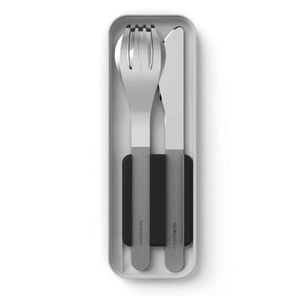 Monbento Mb Slim Box Stainless Steel Cutlery Set - Trio Knife - Black