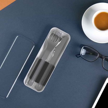 Monbento Mb Slim Box Stainless Steel Cutlery Set - Trio Knife - Black
