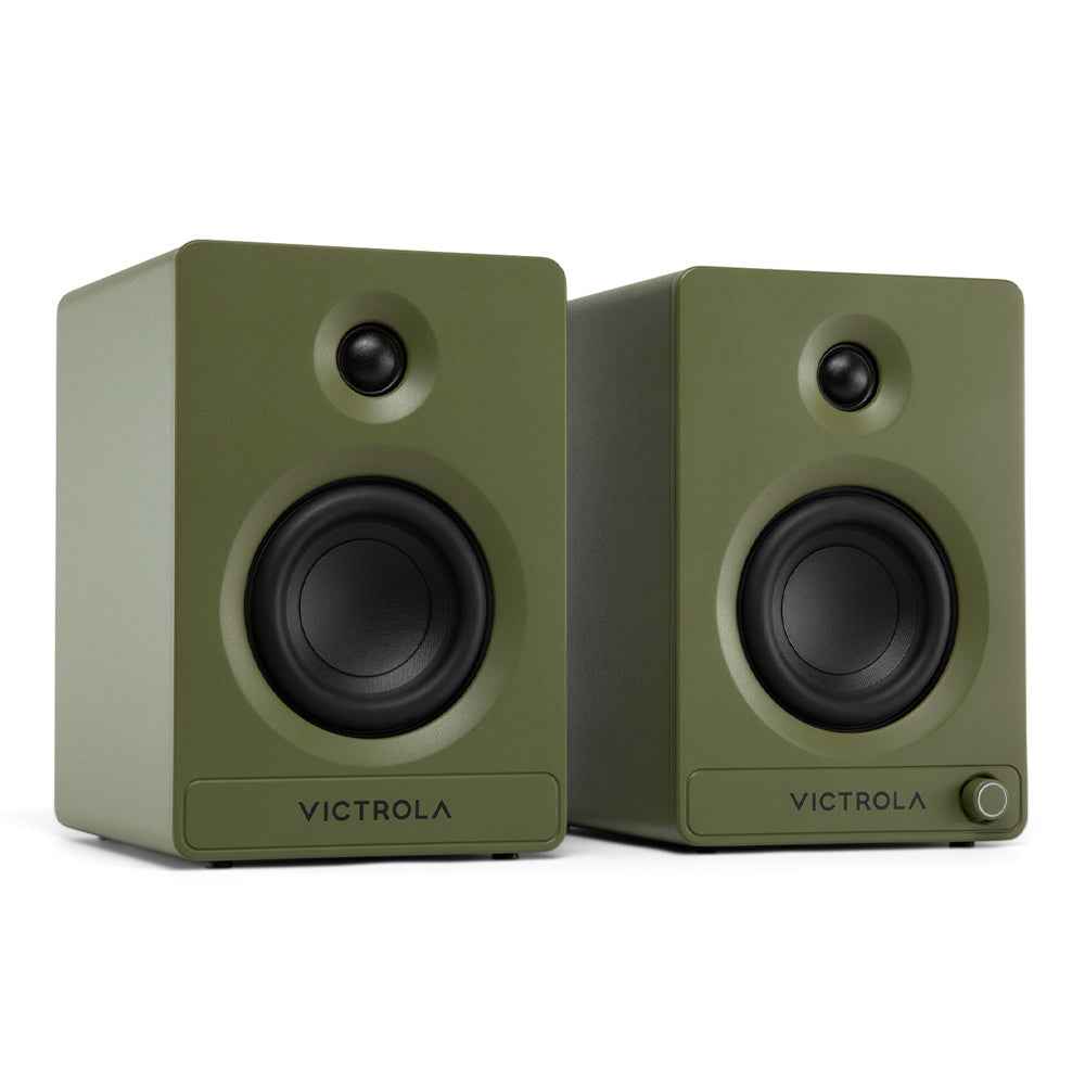 Victrola Tempo Bookshelf Speakers - Green