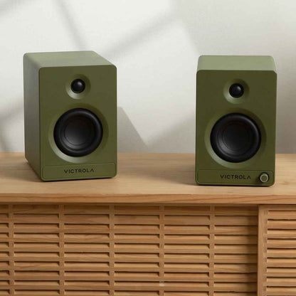 Victrola Tempo Bookshelf Speakers - Green