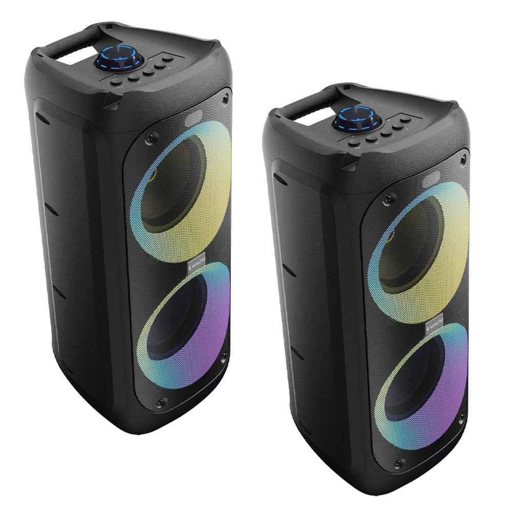 Majority PS200 -Bundled Party Speaker 100w Bluetooth Karaoke-DJ-Party-PA System - Black