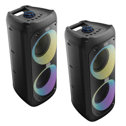Majority PS200 -Bundled Party Speaker 100w Bluetooth Karaoke-DJ-Party-PA System - Black