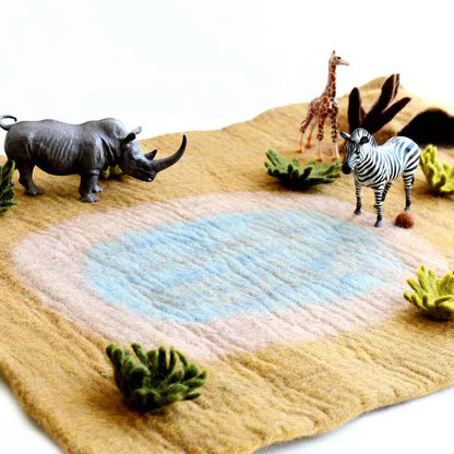 Tara Treasures Large Felt Safari Play Mat Playscape 80cm Pretend & Imaginative Play Toys Best Seller 3yrs+