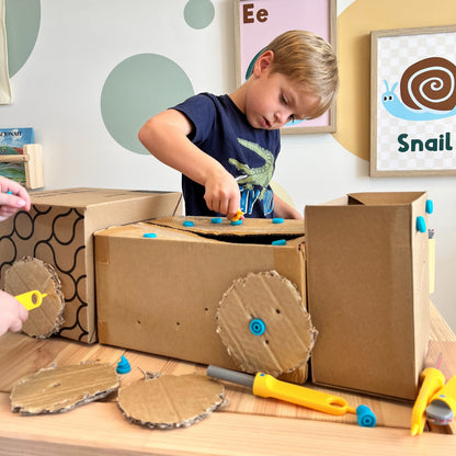 Makedo Discover 126pcs Large Cardboard Construction Set Best Seller Art and craft for kids Eco Friendly Gift 5yrs+