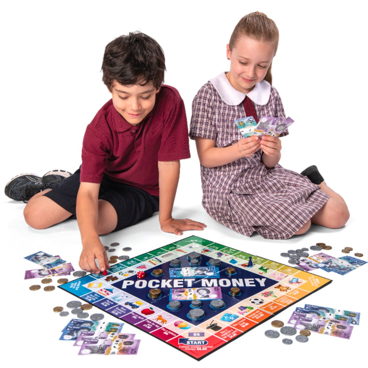 Pocket Money Board Game 1 Spend or Save Learn Exchange Equivalent by Knowledge Builder Math STEM Range Math Games for Kids Best Seller Most Loved in Store 5yrs+