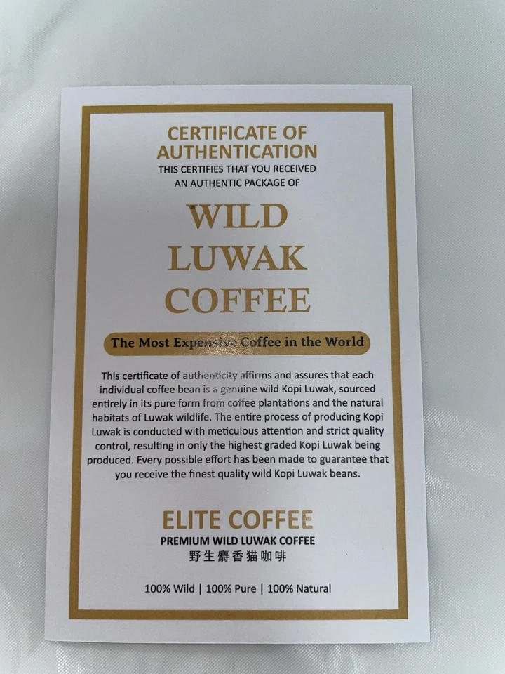 Beans - Wild Kopi Luwak Arabica Civet Coffee
