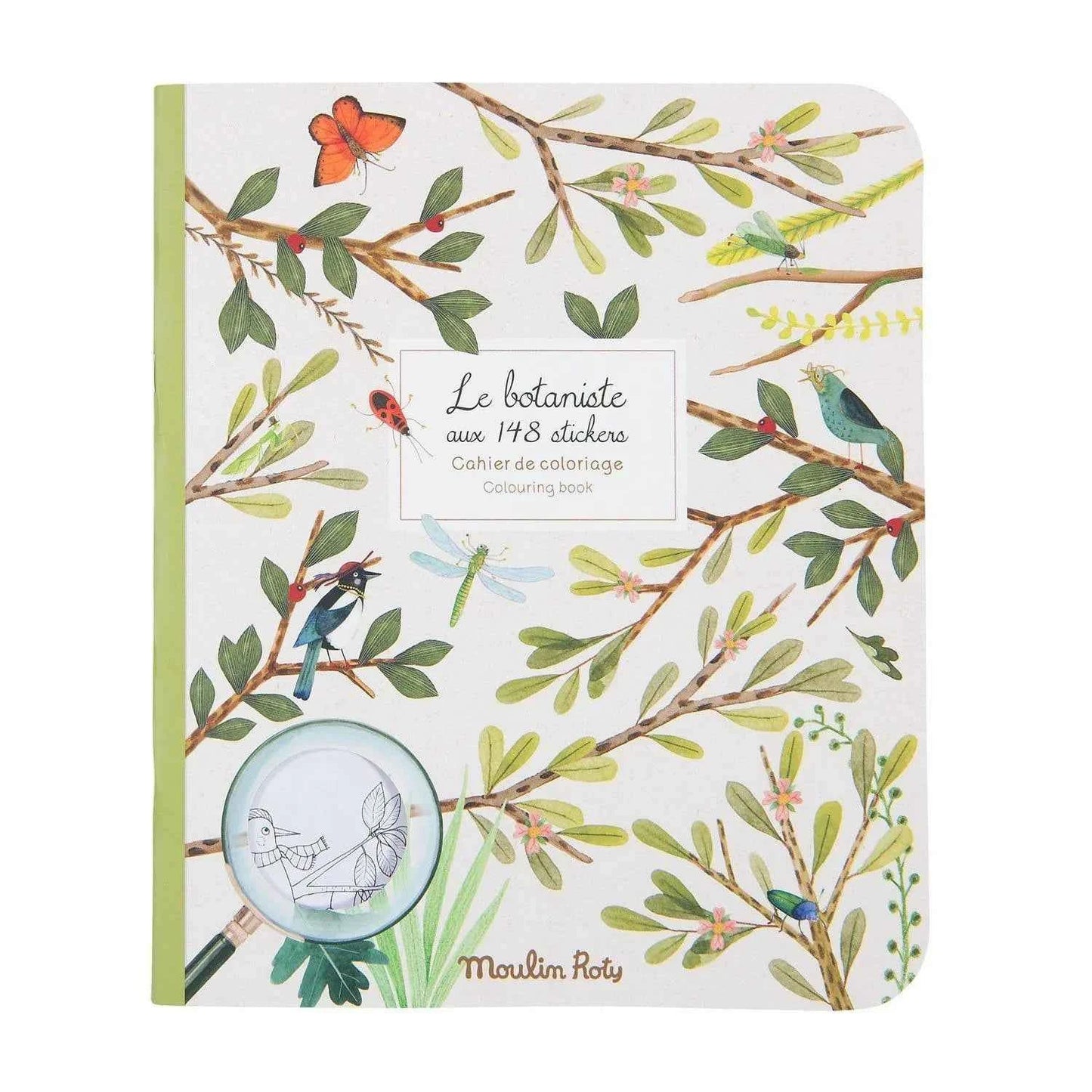 Botanist Colouring Activity Book with 148 Stickers (Paperback) by Moulin Roty Travel Toys