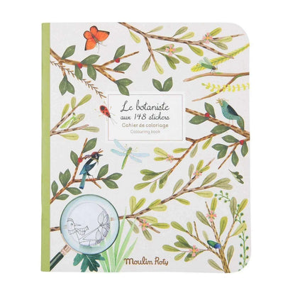 Botanist Colouring Activity Book with 148 Stickers (Paperback) by Moulin Roty Travel Toys