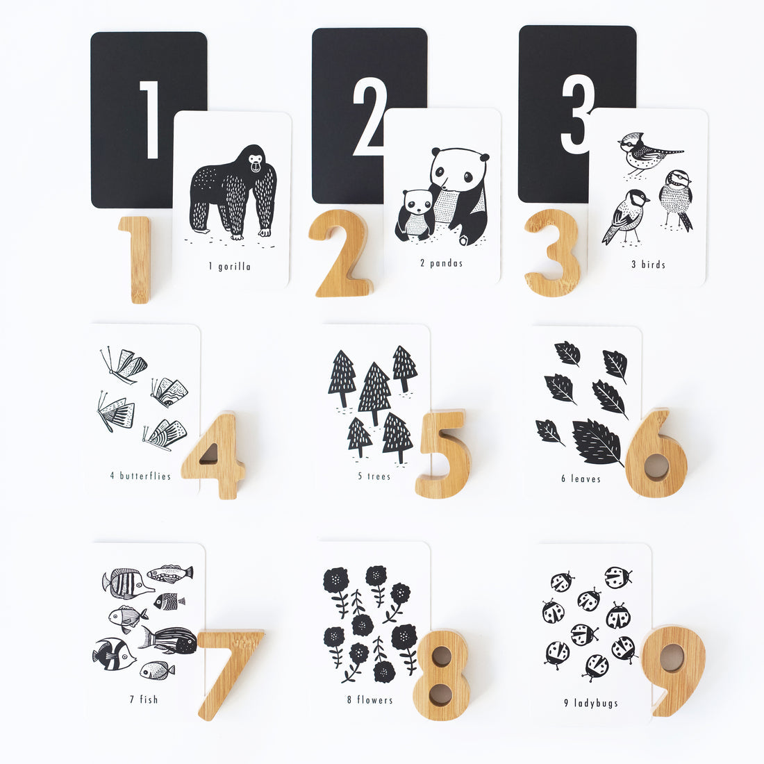 Wee Gallery Nature Number Cards Baby Toddler Toys Baby Gifts Idea 0m+