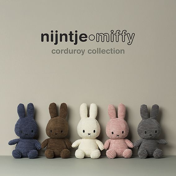 Miffy & Friends Miffy (ECO) Corduroy Grey 23cm