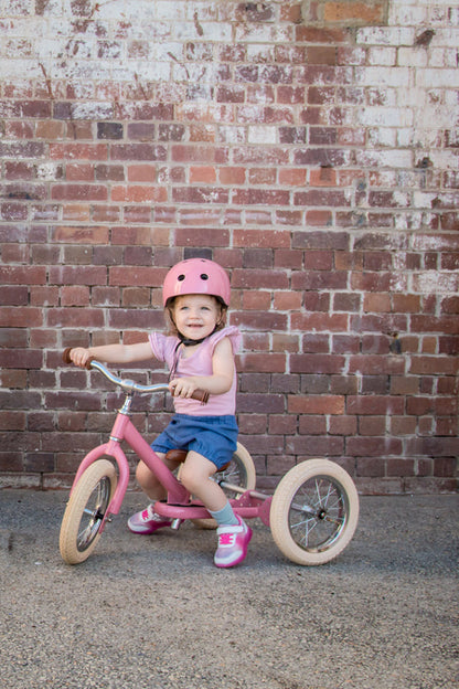 TryBike Trike Vintage PINK 2 in 1 Balance Bike Kids Toddler Bike Best Seller 18mths-6yrs (Bulky Shipping)