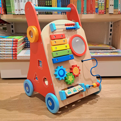 Baby Walker with Busy Board Deluxe by Fat Brain Toys Motor Skills Developmental Toys for Toddlers Baby Toys 18m+ (Bulky Shipping)