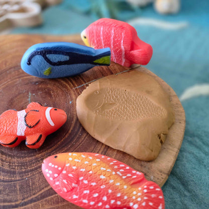 Yellow Door Sensory Play Stones Fish 8pcs Playdough Sand Toys Sensory Toys Toddler Developmental Toys 2yrs+ PREORDER END AUGUST