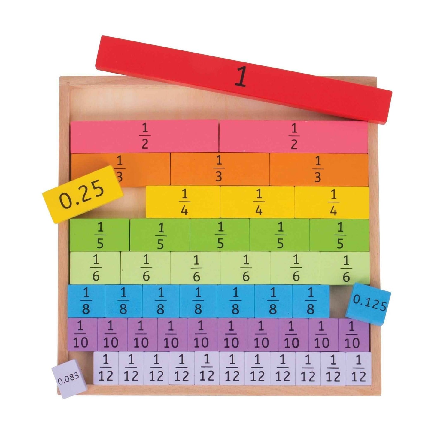 BigJigs Fractions Tray Early Math STEM Cognitive Developmental Toys Clearance 3yrs+