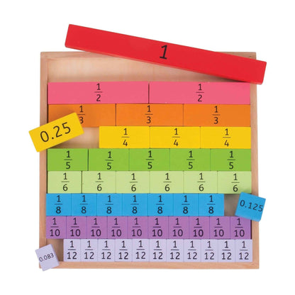 BigJigs Fractions Tray Early Math STEM Cognitive Developmental Toys Clearance 3yrs+