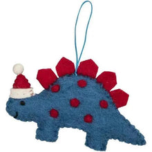Pashom Christmas Tree Decor - Felt Blue Dinosaur Stegosaurus with Hat Dinosaur toy Pretend & Imaginative Play Toys Dinosaur and Dragon Theme Christmas Range 3yrs+