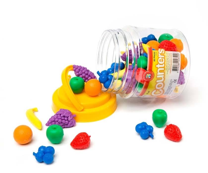 Fruit Counters Jar of 60 by Learning Can Be Fun Early Math STEM Cognitive Developmental Toys for Toddlers 3yrs+
