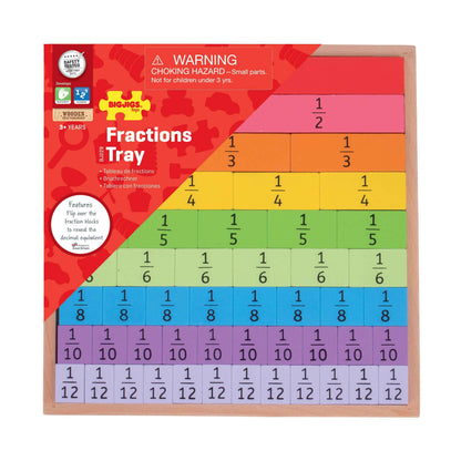 BigJigs Fractions Tray Early Math STEM Cognitive Developmental Toys Clearance 3yrs+
