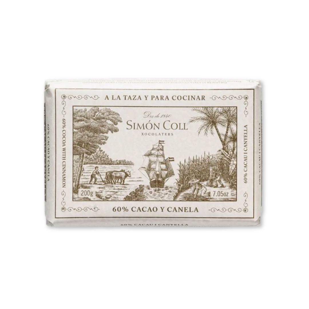 Simon Coll Hot Chocolate Block 60% Cacao with Cinnamon - 200g