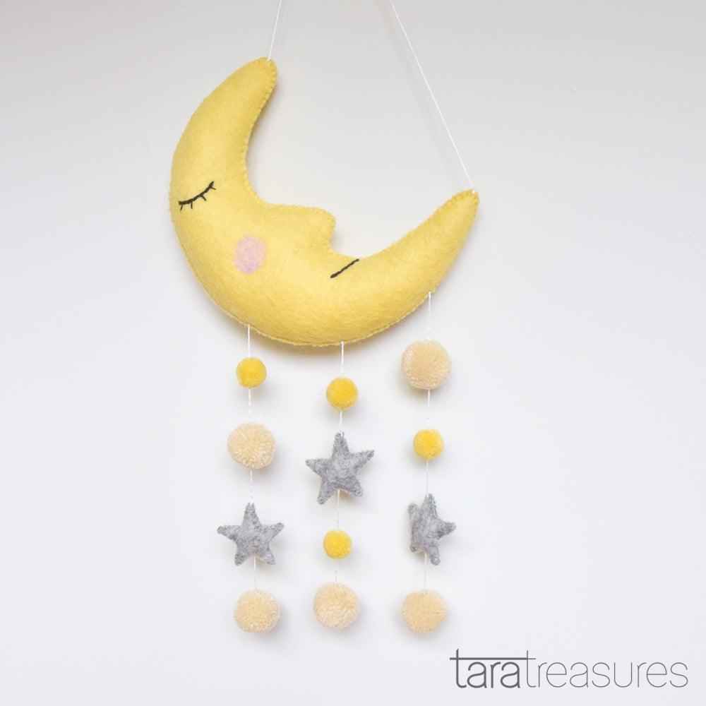 Tara Treasures Baby Nursery Cot Mobile Sleeping Moon Baby Toys Baby Gifts Idea Best Seller 0m+