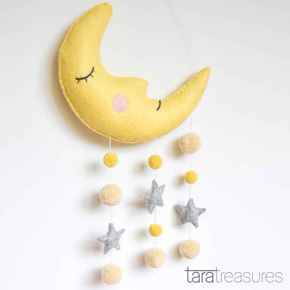 Tara Treasures Baby Nursery Cot Mobile Sleeping Moon Baby Toys Baby Gifts Idea Best Seller 0m+