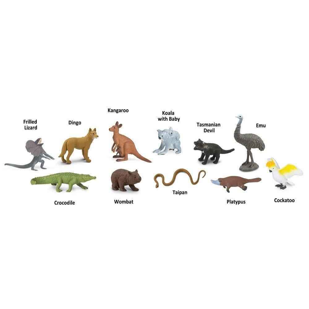 Tube of 11 Australian Animals Figurines Montessori Language Learning Figurines by Safari Ltd Toob Range Best Seller 3yrs+