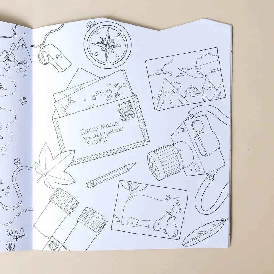 Explorer Colouring Activity Book with 195 Stickers (Paperback) by Moulin Roty Travel Toys