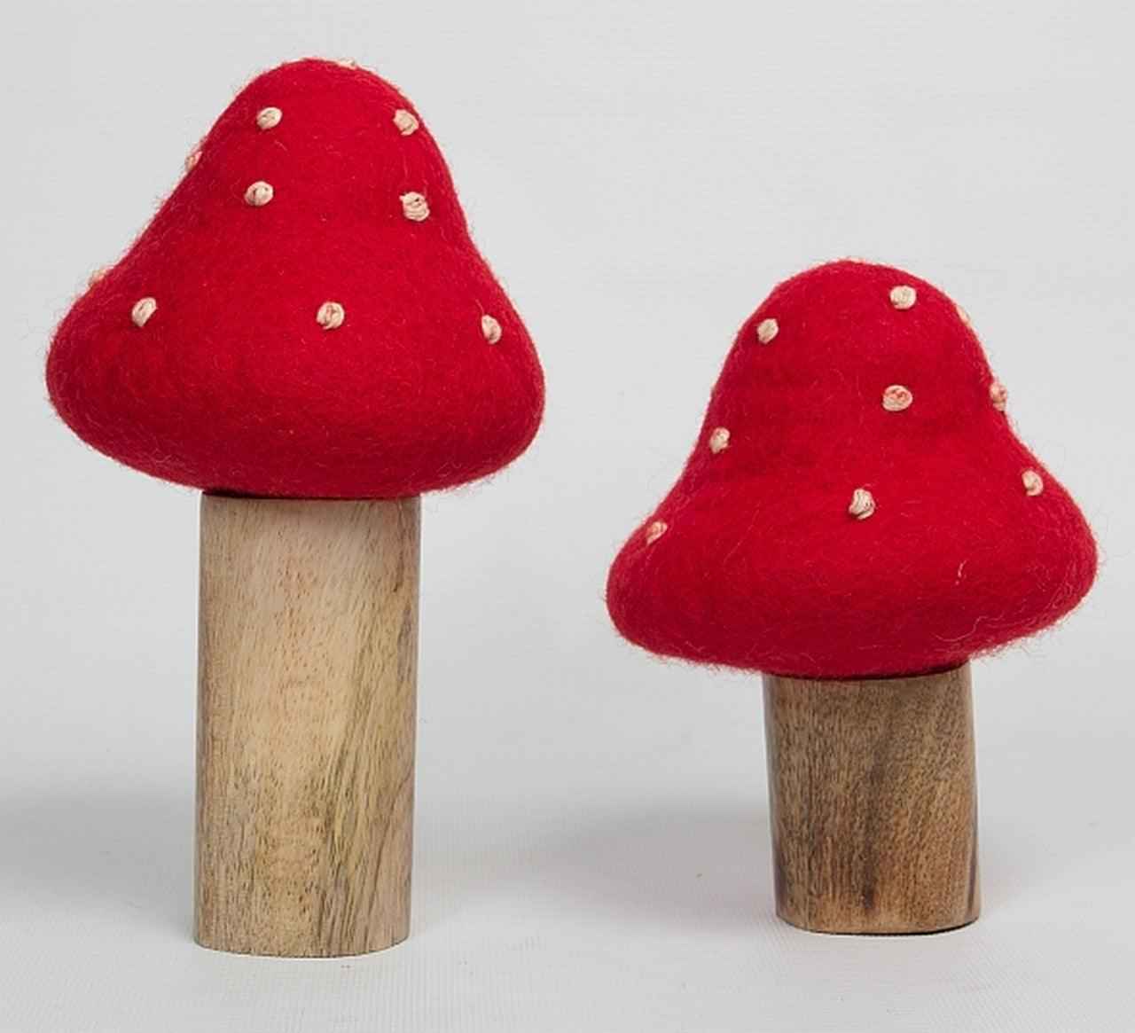 Papoose Felt Toadstool 2 Piece Set Pretend & Imaginative Play Toys 3yrs+