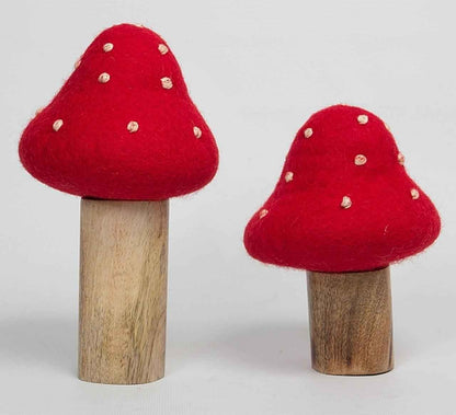 Papoose Felt Toadstool 2 Piece Set Pretend & Imaginative Play Toys 3yrs+