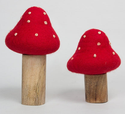 Papoose Felt Toadstool 2 Piece Set Pretend & Imaginative Play Toys 3yrs+